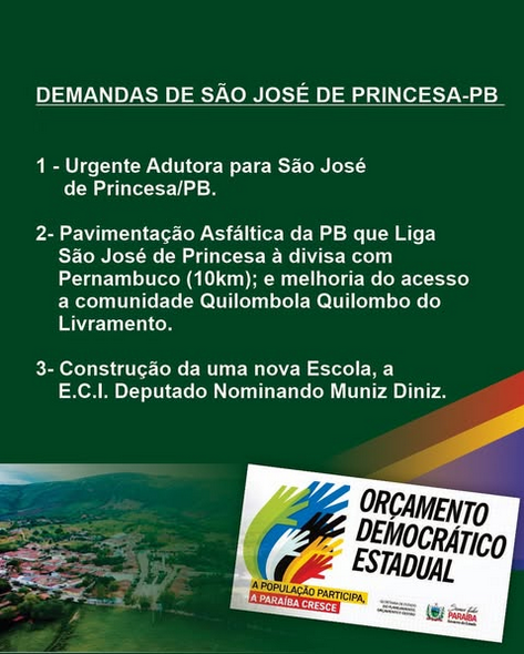 São José de Princesa escolhe demandas para OD Estadual
