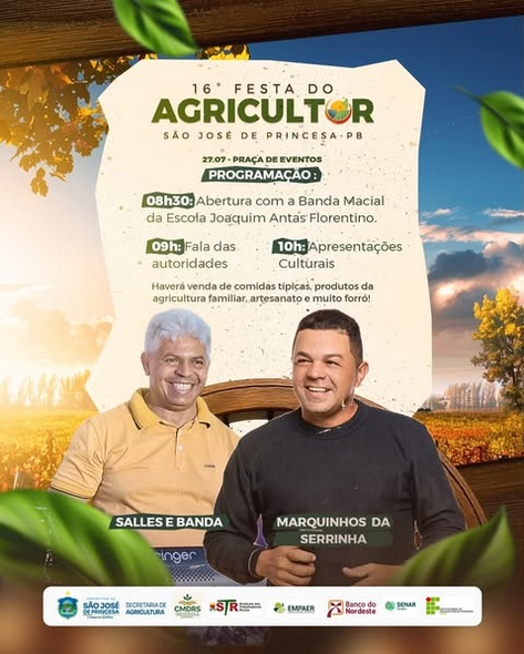 São José de Princesa realiza a 16ª Festa do Agricultor com cultura, tradição e muito forró